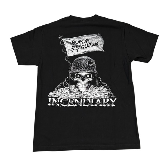 Incendiary Fearing Revolution RARE Metal Band T Shirt Black Skull‎ Size Large